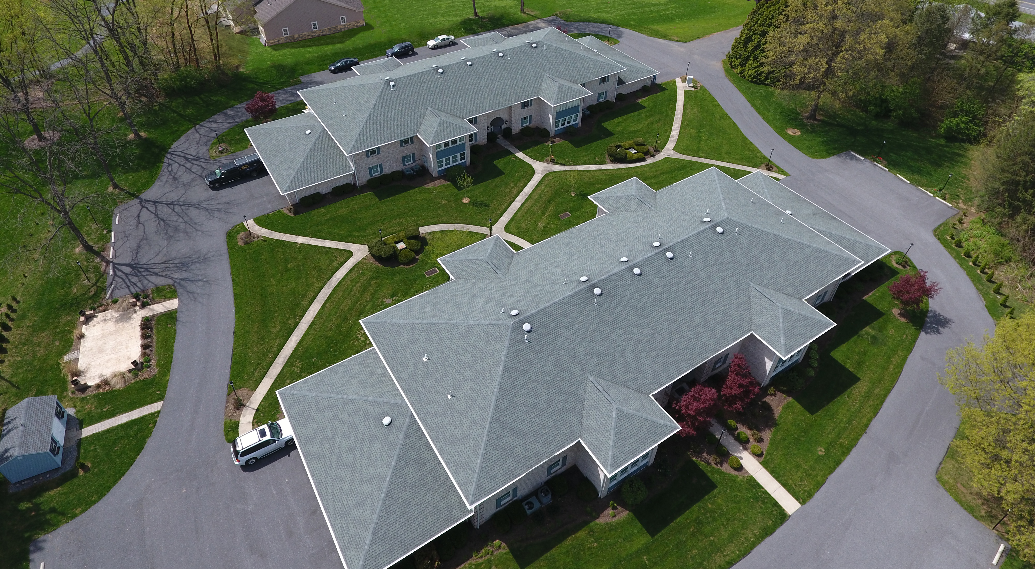 The central courtyard with walking paths