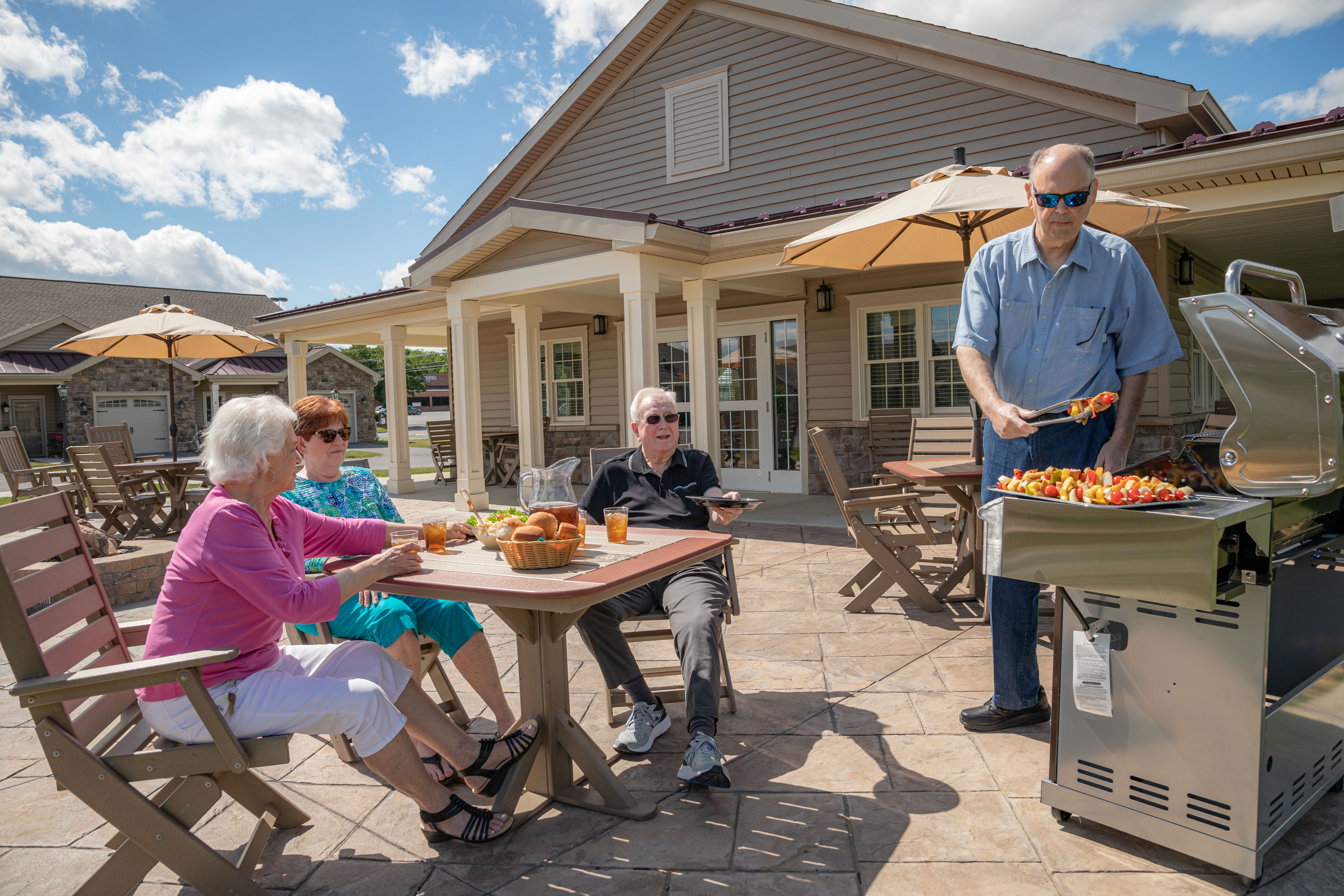 Grilling on the Community Center patio