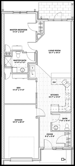 1000 sq ft Townhome